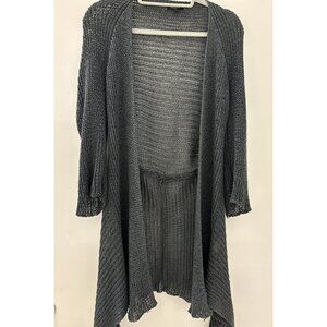 Womens Societa' Italy Crochet Open‎ Front Relaxed Fit Cardigan Size Small